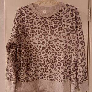 Light Gray Leopard Print Sweater - Size L